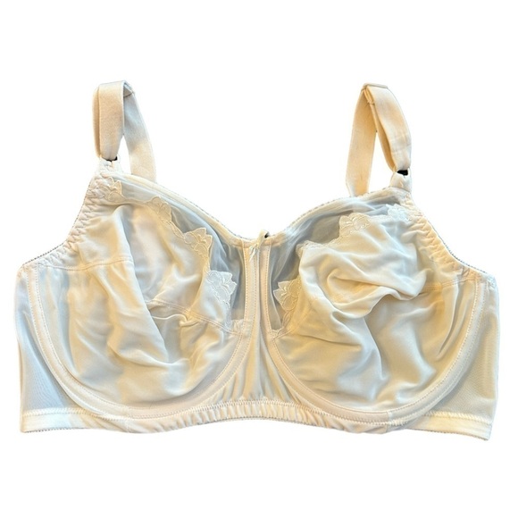 3/$20 Bali 42DD flower full figure underwire Bra 0180 light beige - Picture 2 of 5